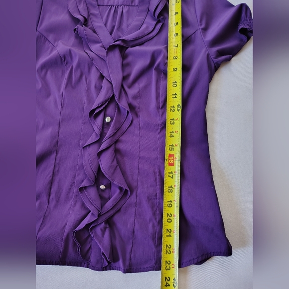 Express Purple Ruffle Blouse Size S - Picture 8 of 11
